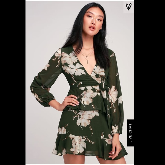 lulus green floral dress